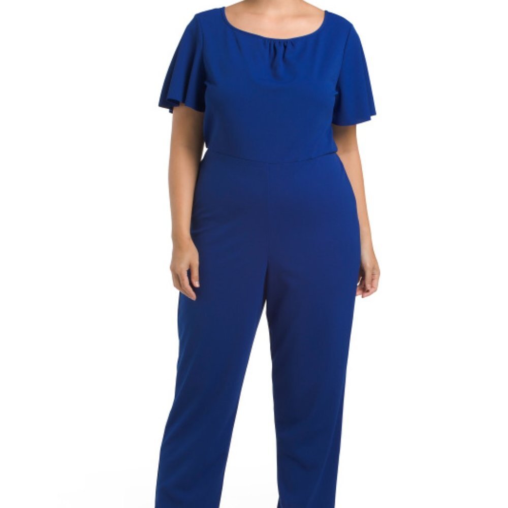 NWT Tiana B Women's Plus Royal Blue Jumpsuit 1X